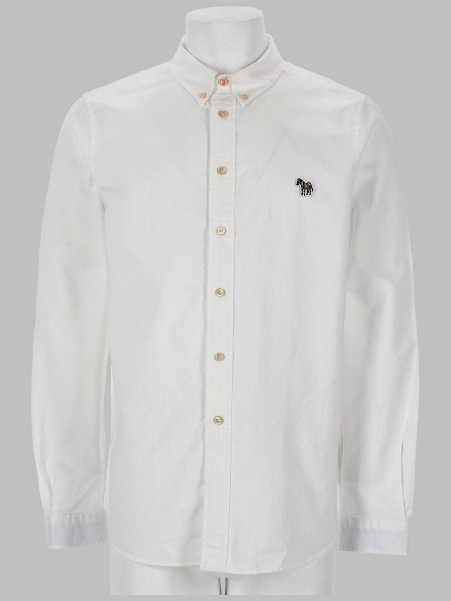 Shirt With Zebra Patch White Organic Cotton