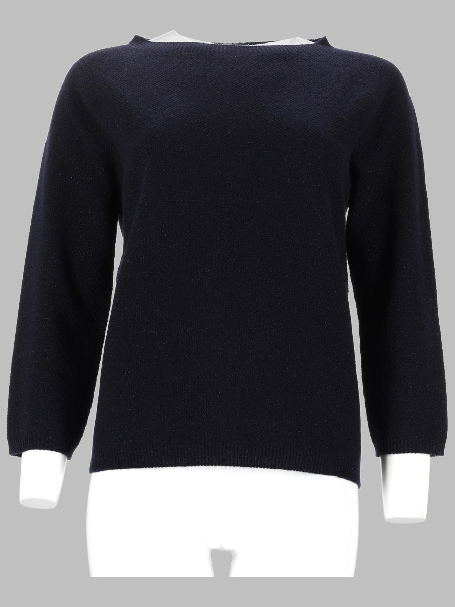 Sweater Platinum With Lurex Blue Jumpers