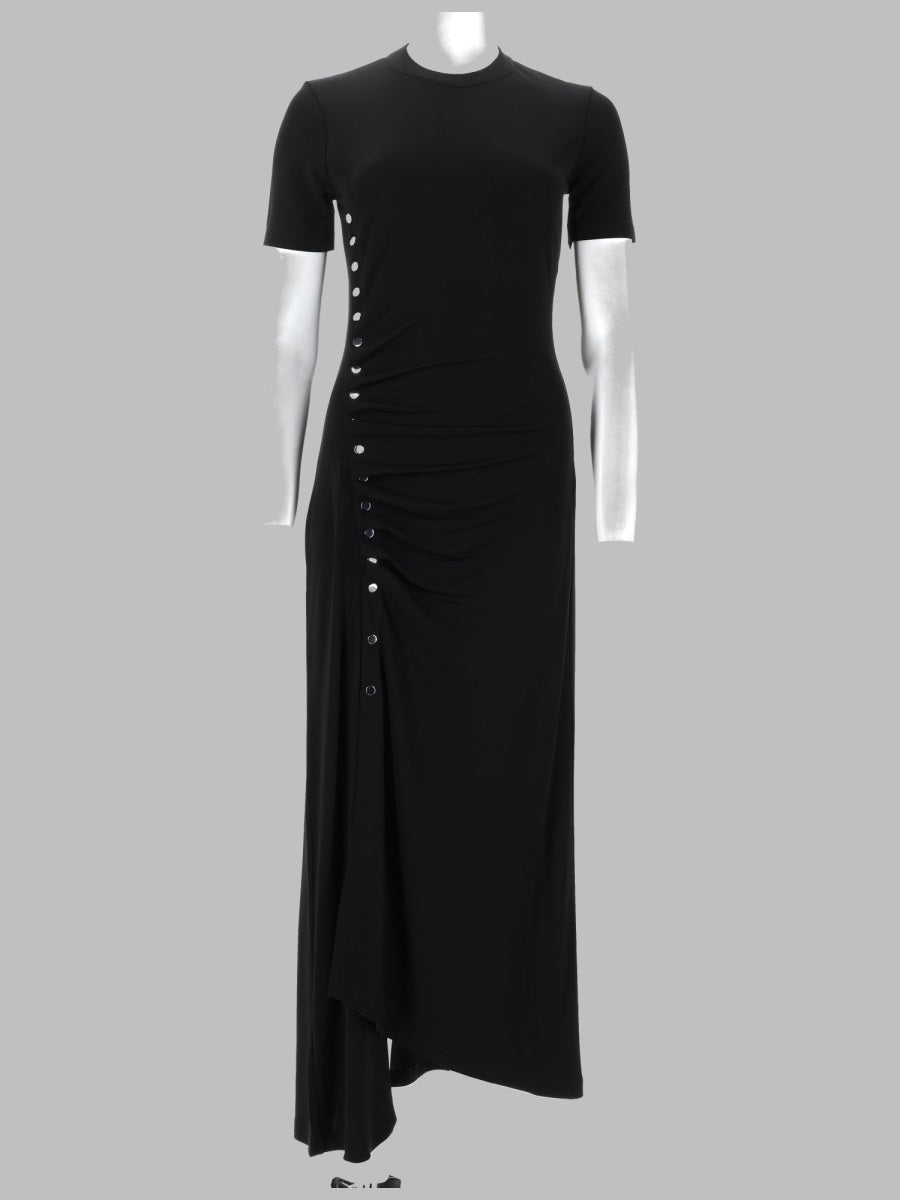Dress Draped Jersey Black Viscose