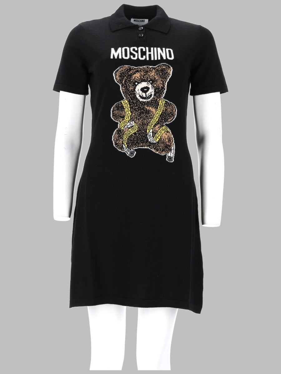 Mini Dress Teddy Black Virgin Wool