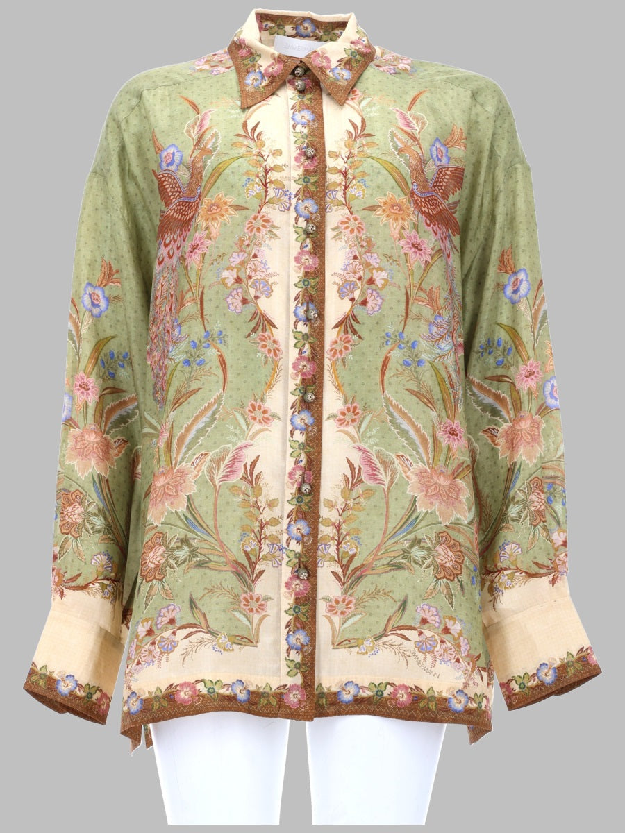 Shirt Indra Green Silk
