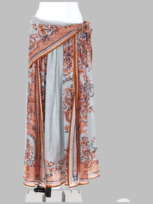 Skirt Aster With Silk Scarf Detail Multicolour