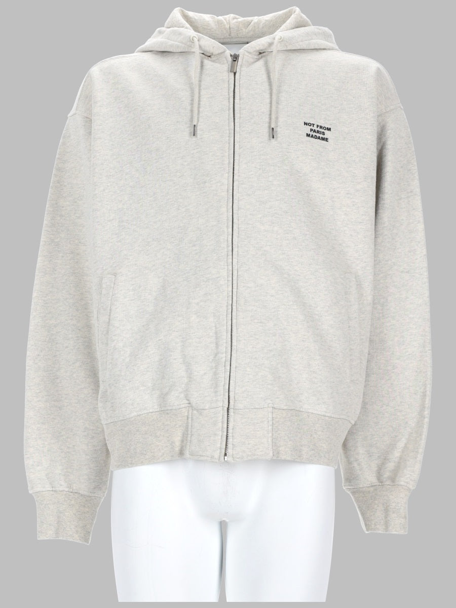 Zip-Up Hoodie Grey Cotton Sweatshirts