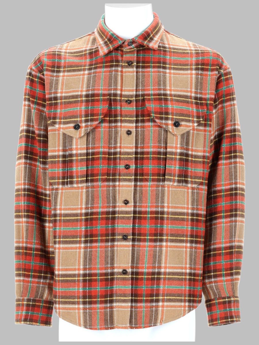 Shirt Plaid Military Beige Polycarbonate
