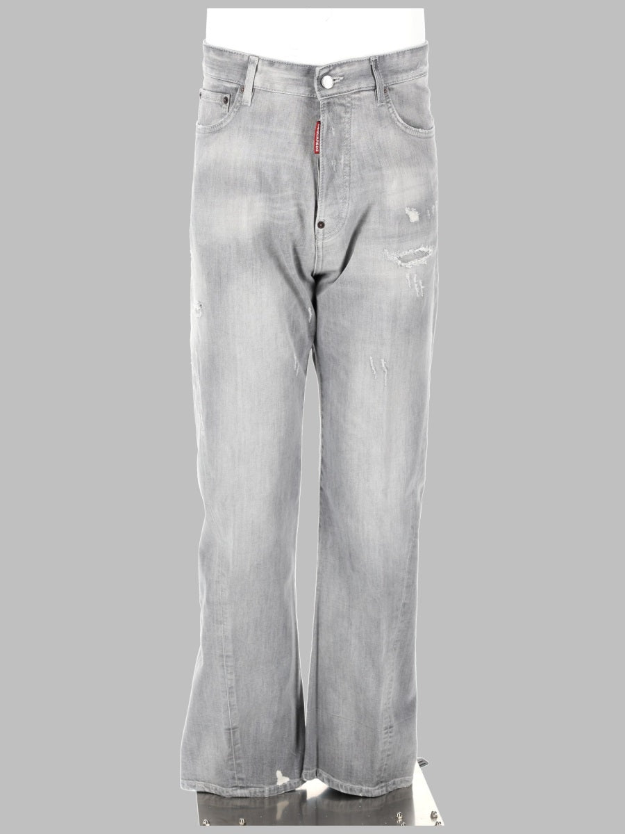 Jeans Loose Twist Grey Cotton