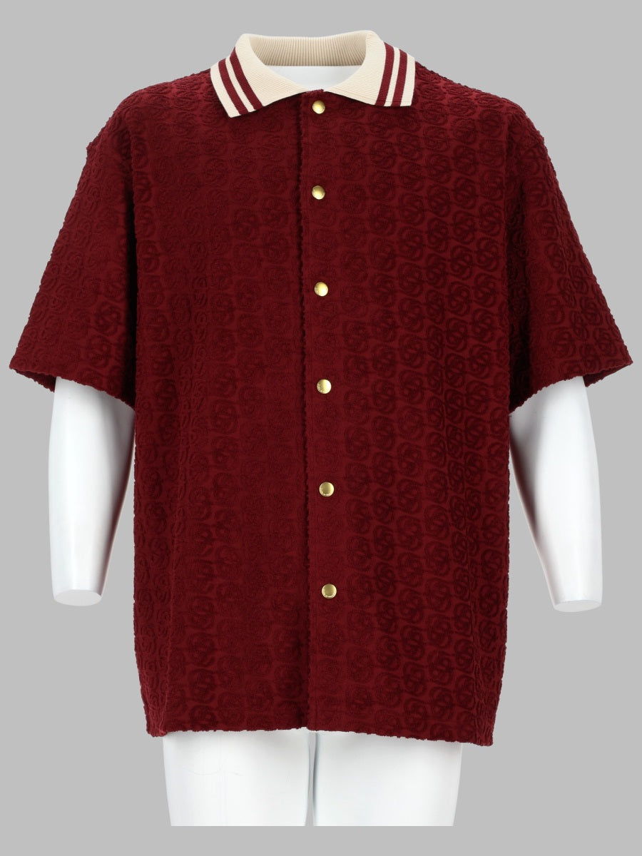 Shirt Monogram Bordeaux Cotton