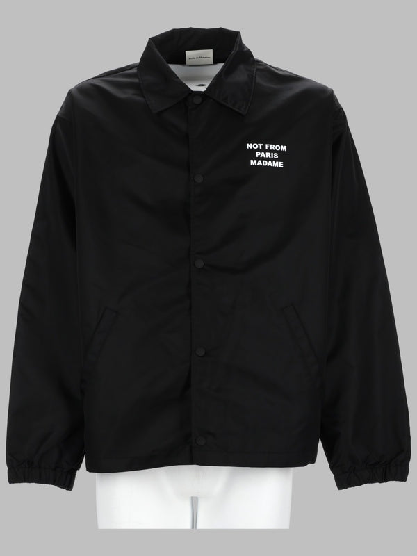 Jacket Slogan Black Nylon Main Fabric