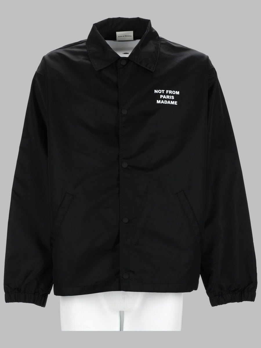 Jacket Slogan Black Nylon Main Fabric