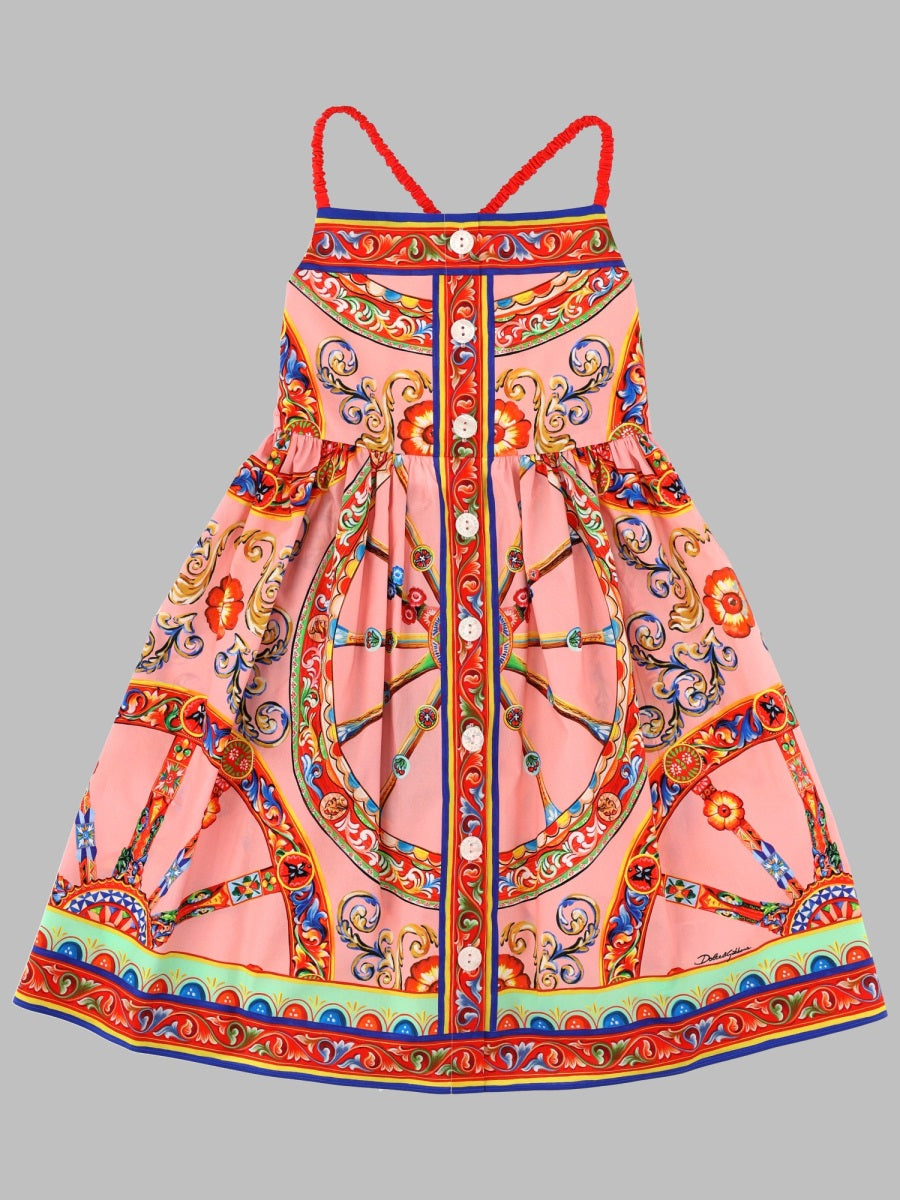 Sleeveless Dress Multicolour Cotton