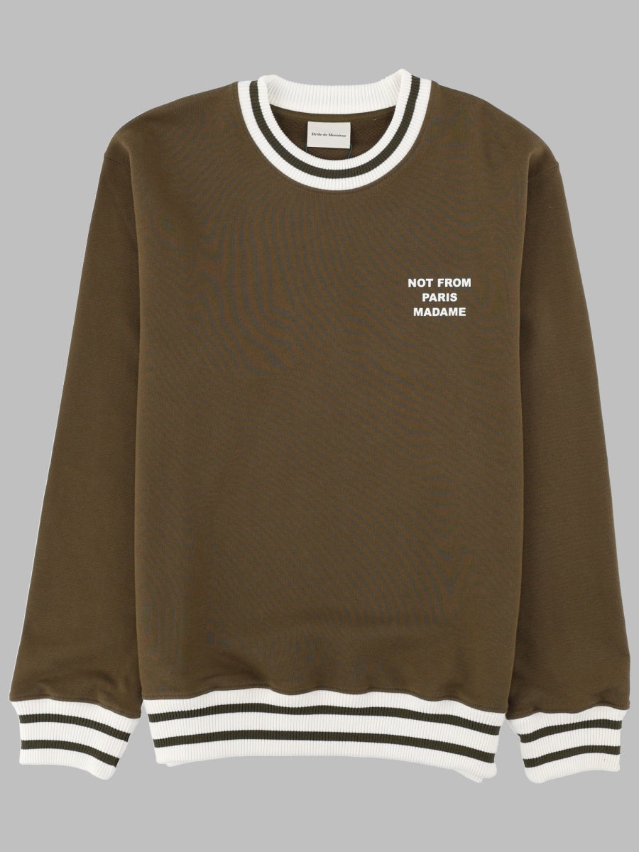 Sweatshirt Slogan Brown Cotton Sweatshirts