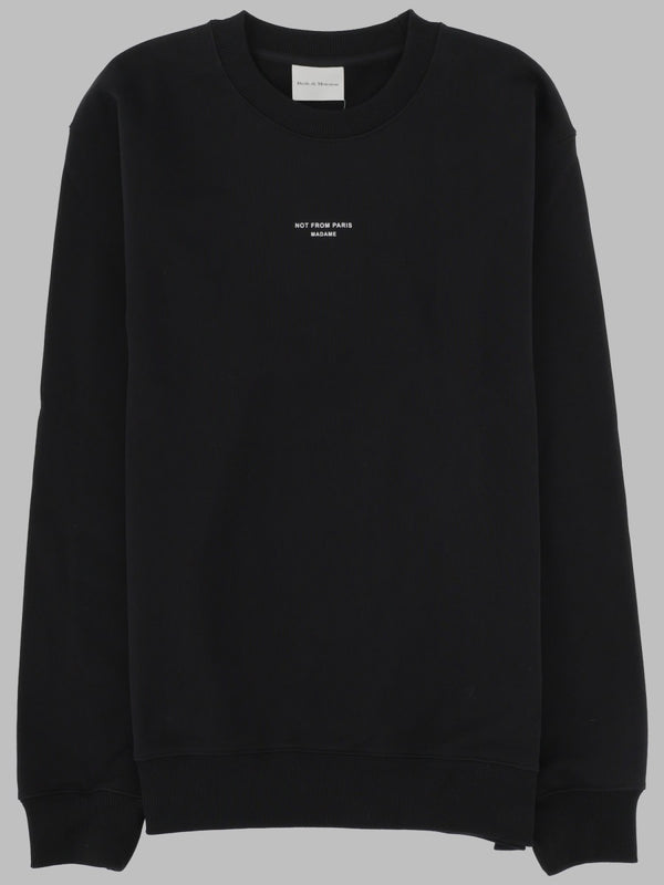 Sweatshirt Slogan Black Cotton Sweatshirts