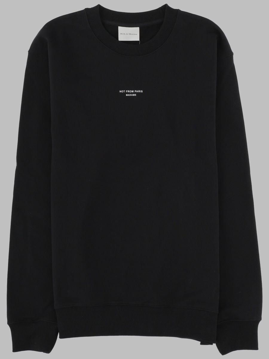 Sweatshirt Slogan Black Cotton Sweatshirts