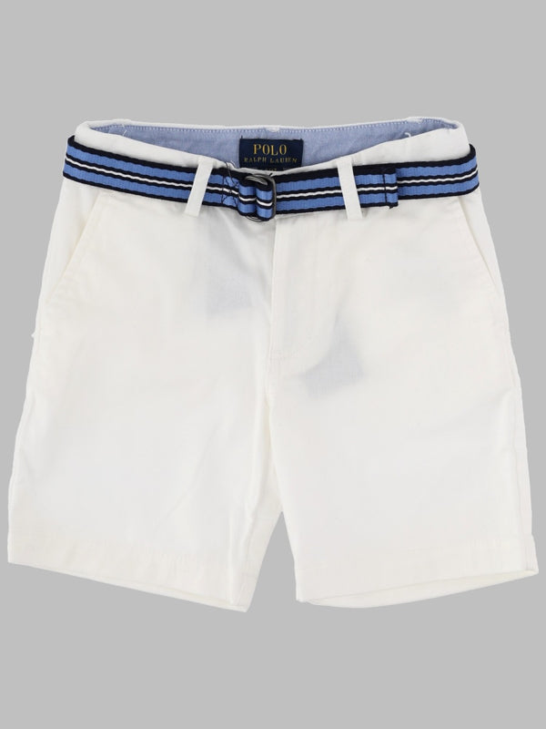 Shorts Bedford Flat-Front White Cotton