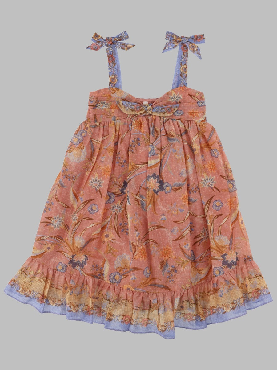 Dress Indra Tie-Front Pink Cotton