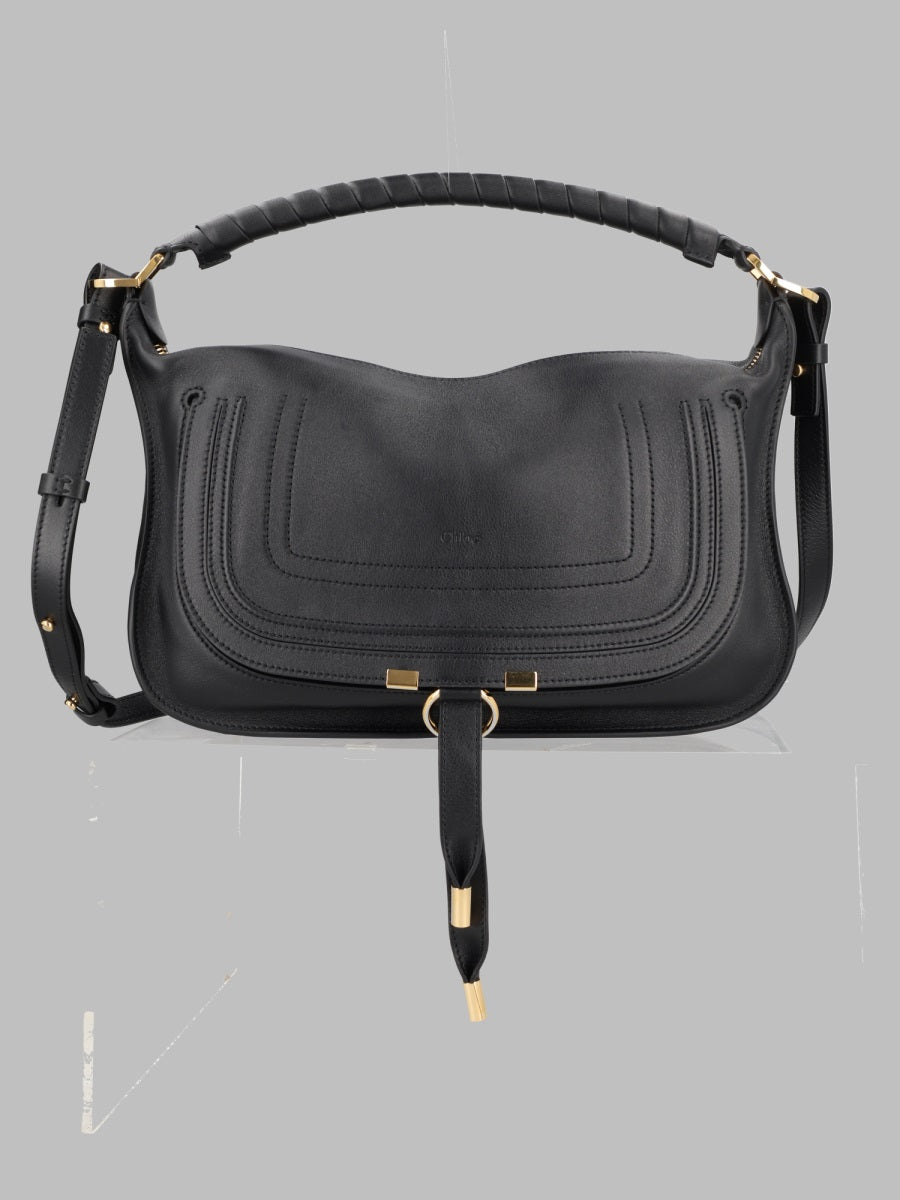 Shoulder Bag Marcie Black Calf Leather