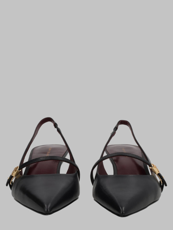 Mary Jane Pumps Double-T Buckle Black Calf Leather