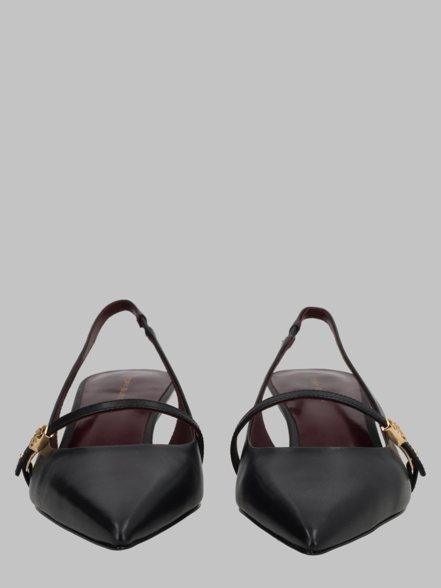 Mary Jane Pumps Double-T Buckle Black Calf Leather