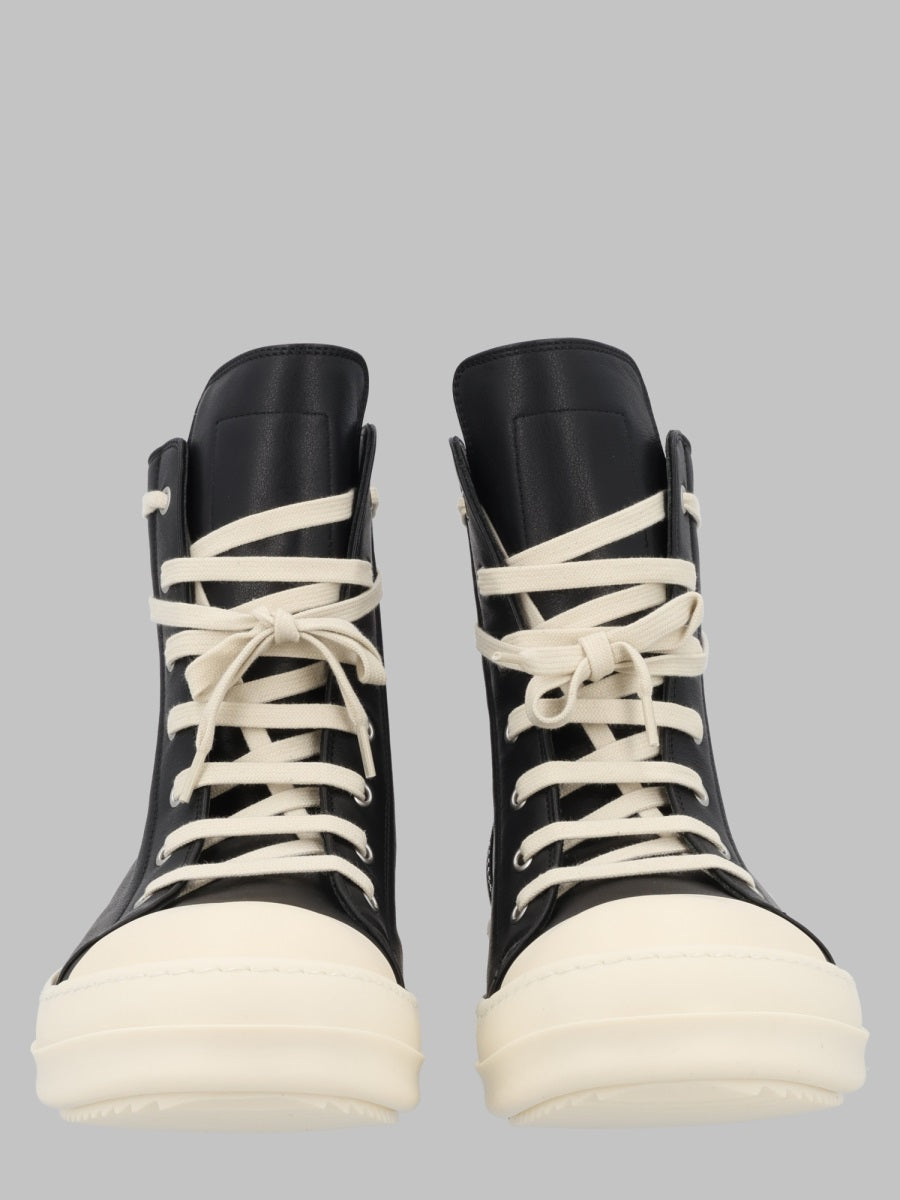 Leather Sneakers Black Cow Trainers