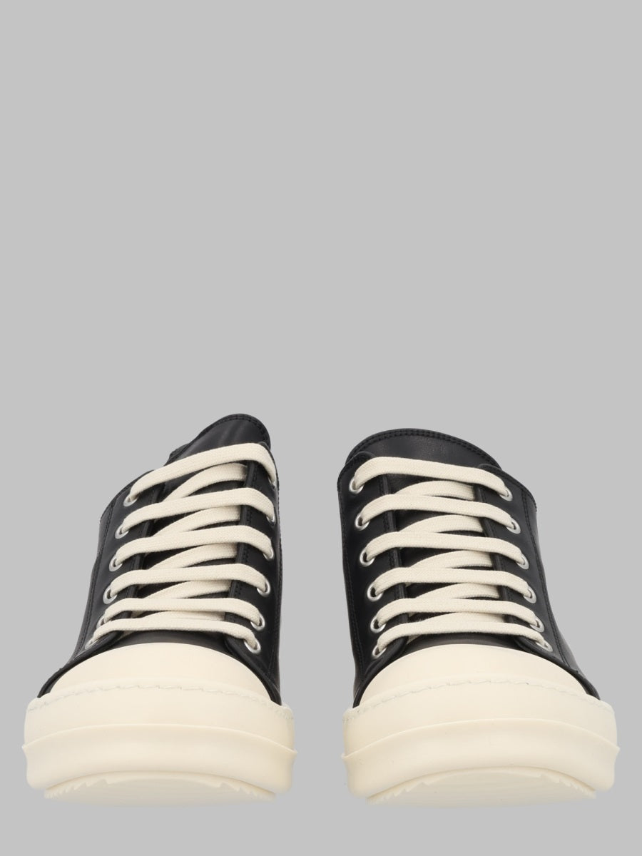 Low-Top Leather Sneakers Black Cow Trainers