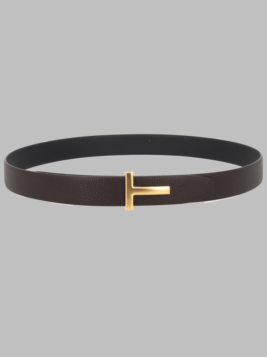 Belt T Icon Brown Leather Calf