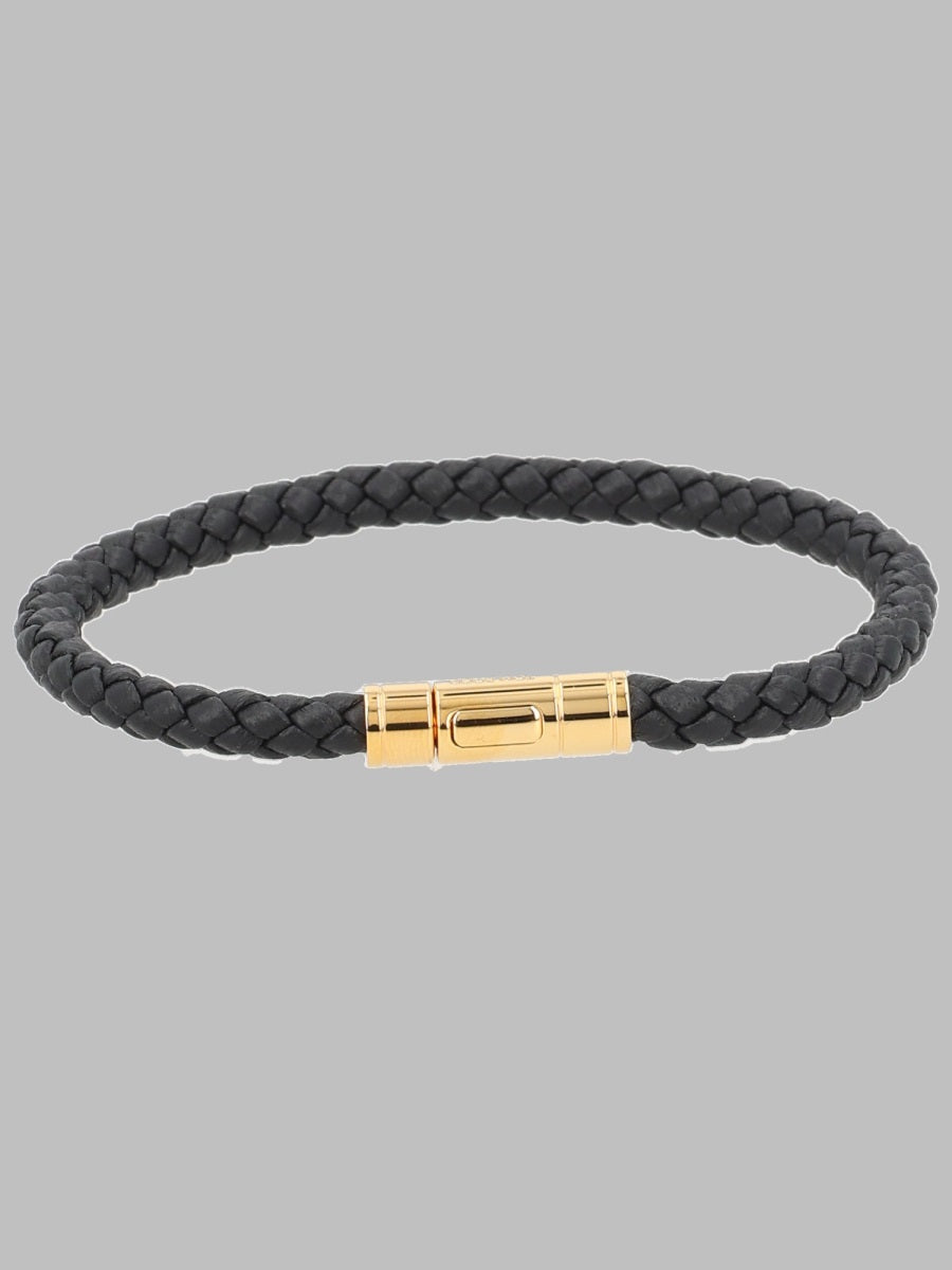 Bracelet Braided Leather Black Bracelets
