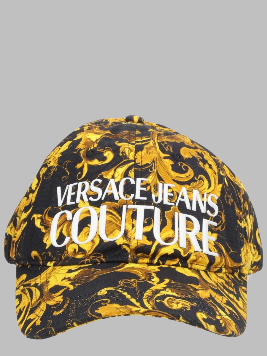 Baseball Cap With Baroque Print Multicolour Cotton Hat