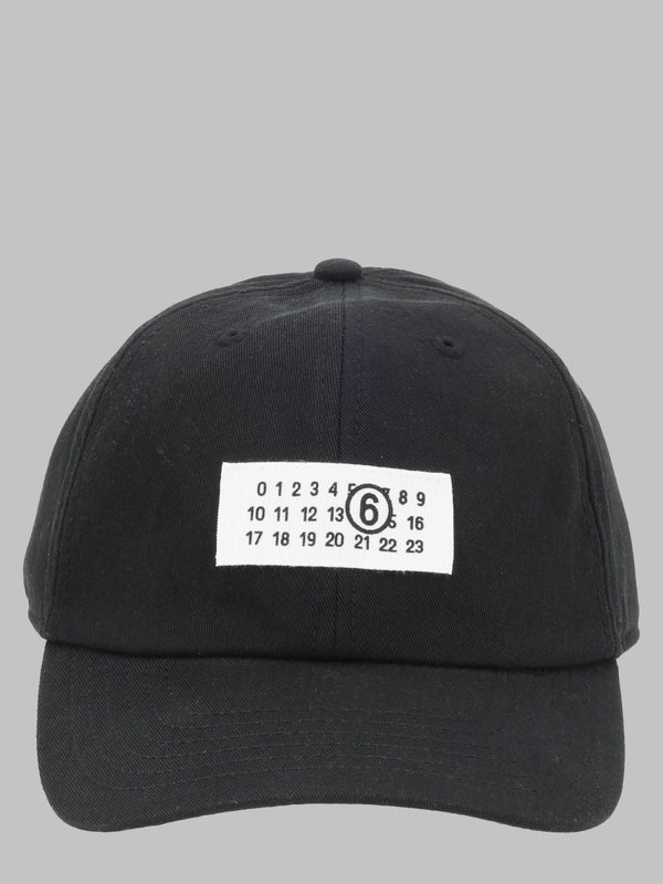 Cotton Baseball Cap With Logo Patch Black Hat
