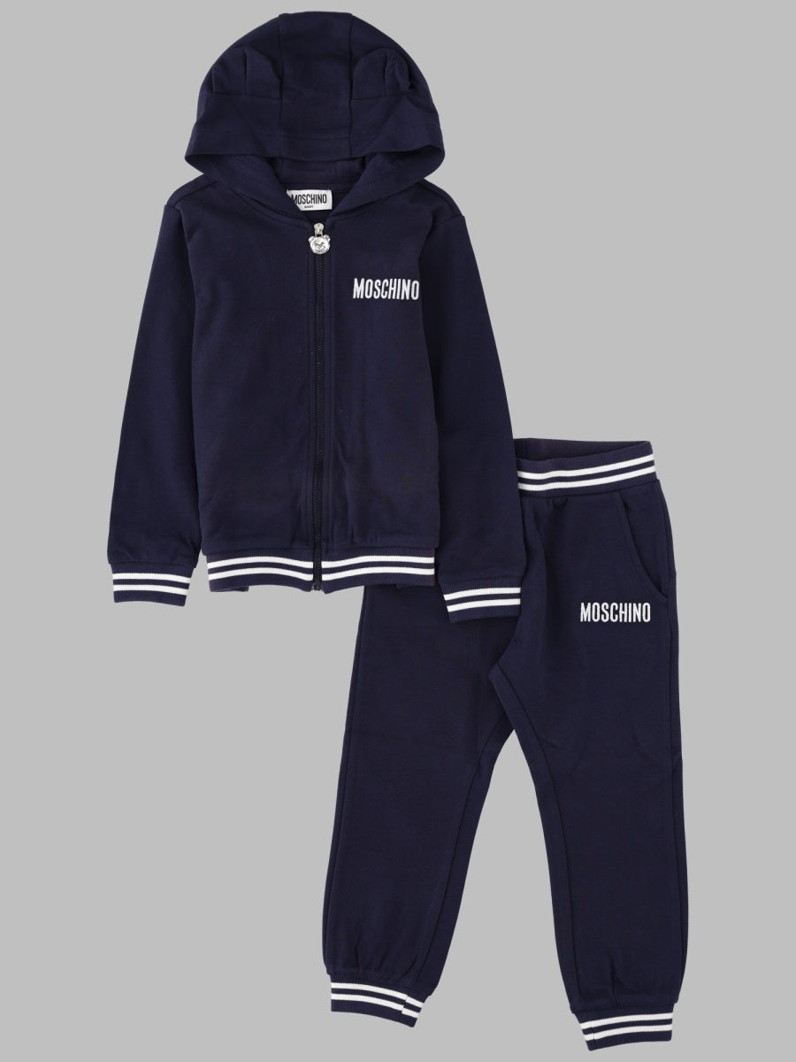 Zip Sweatshirt And Pants Set Blue Cotton Sets