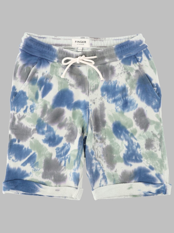 Bermuda Shorts Grounded True Blue Tie-Dye Cotton