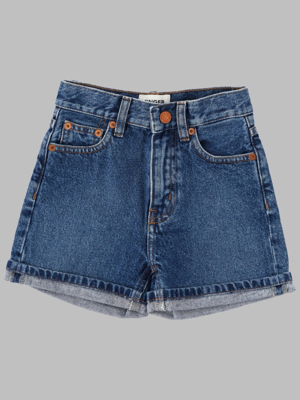 Shorts Cherryl Medium Blue High-Waist Cotton