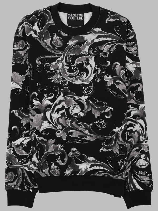 Sweatshirt With Print Black Cotton Sweatshirts