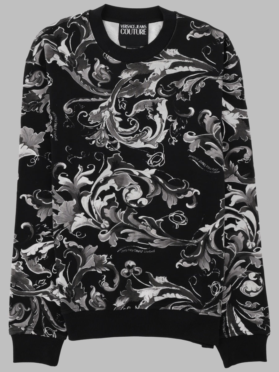 Sweatshirt With Print Black Cotton Sweatshirts