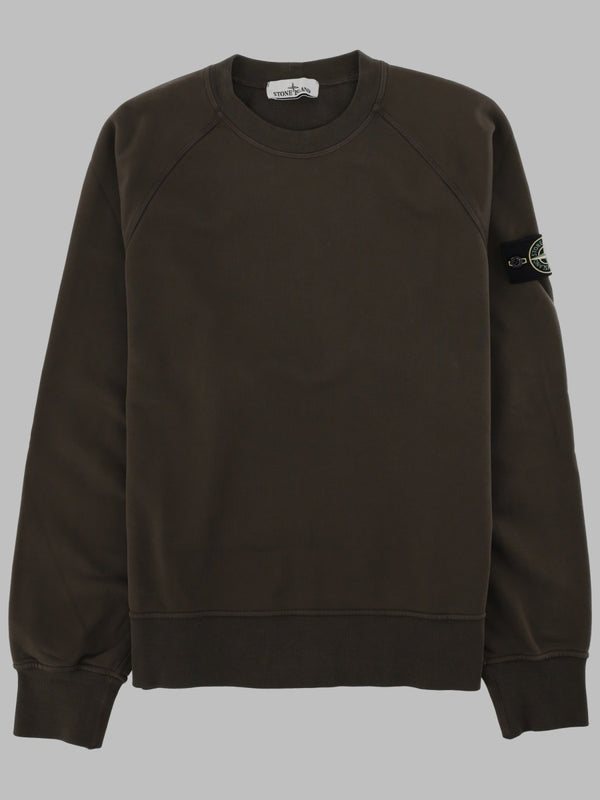 Sweatshirt With Patch Logo Green Cotton Sweatshirts