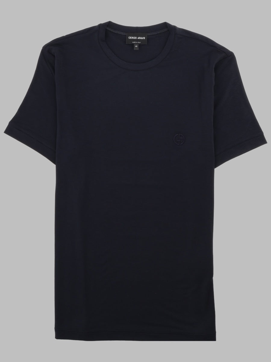 T-Shirt Crew-Neck Viscose Blue Elastane T-shirts