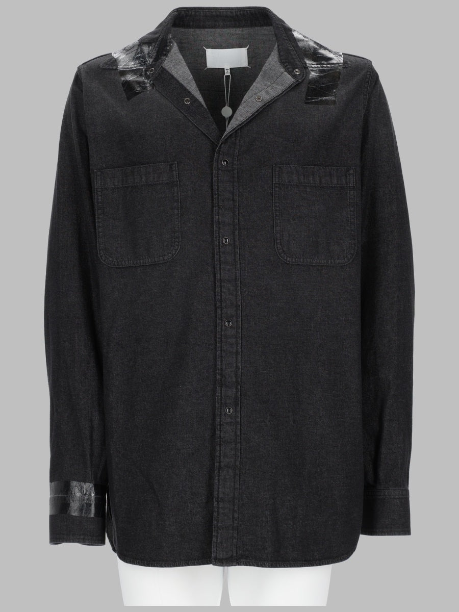 Shirt Taped Denim Black Cotton