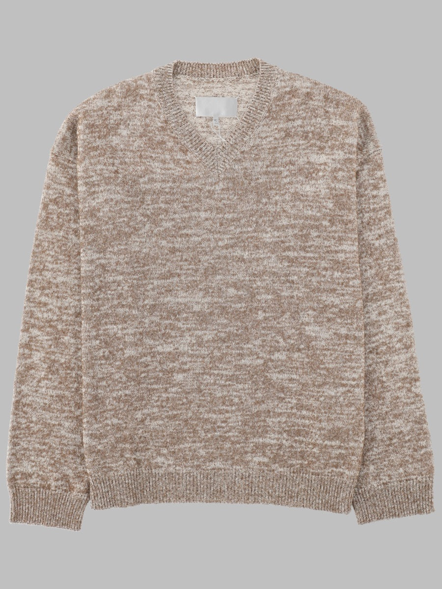 Jumper V-Neck Beige Cotton Jumpers