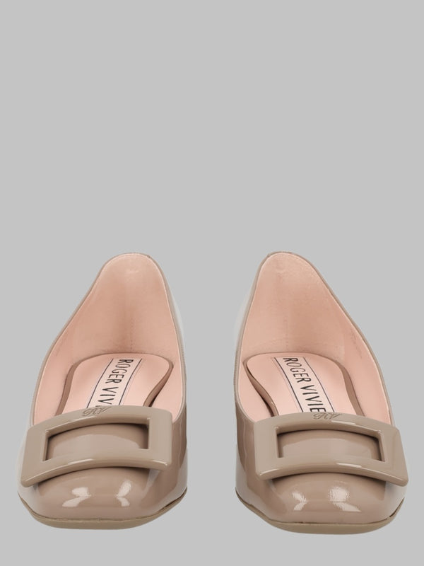 Ballet Flats U Look Patent Leather Beige Calf
