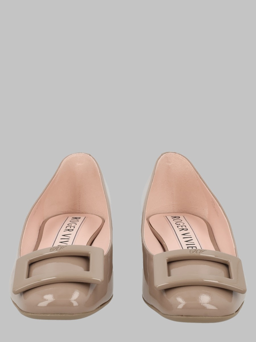 Ballet Flats U Look Patent Leather Beige Calf