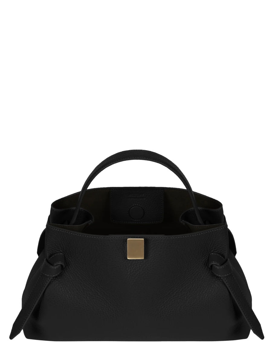 Handbag Gyoza Pebble-Grain Leather Black Handbags