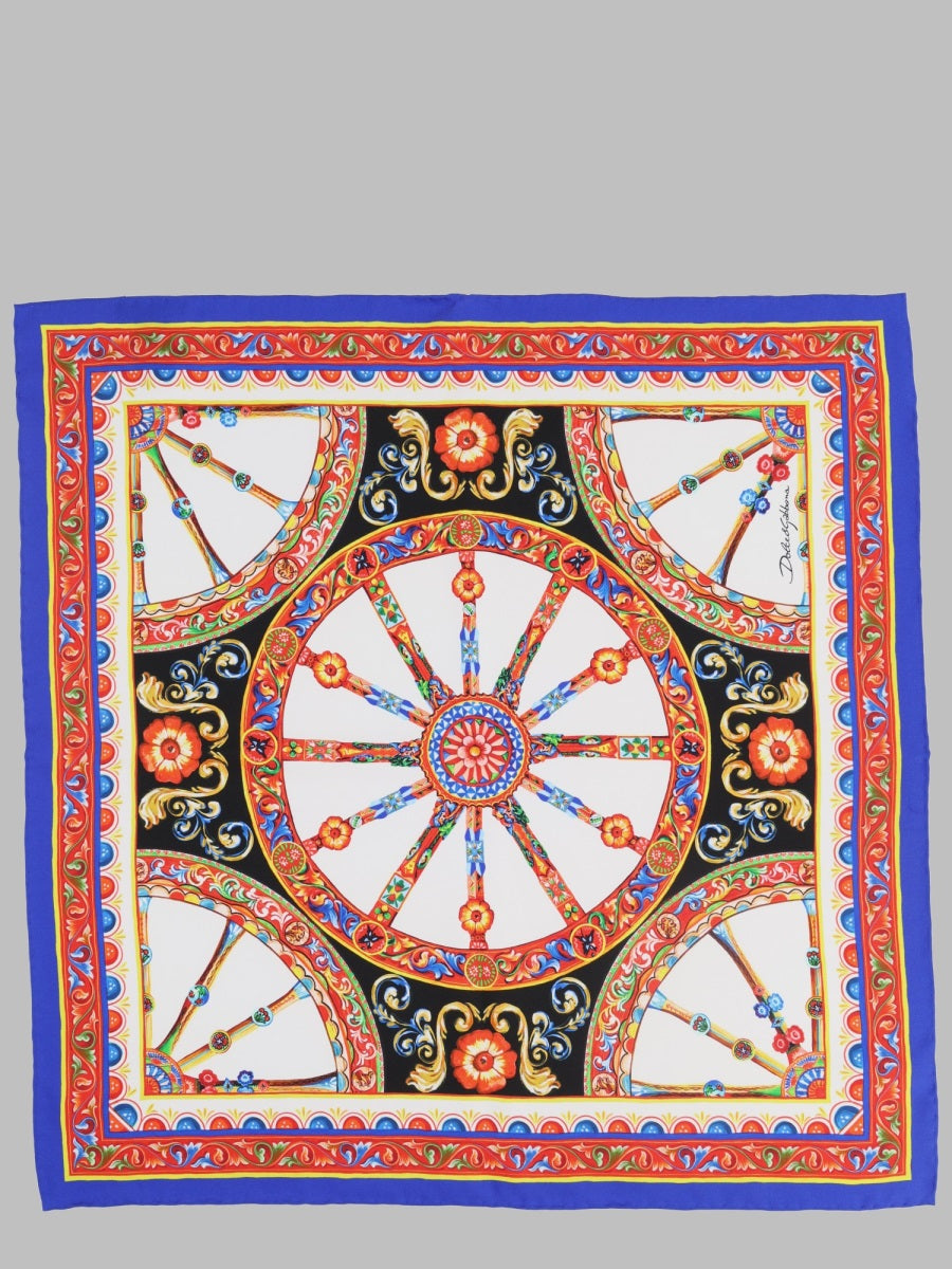 Silk Twill Foulard Black Scarf