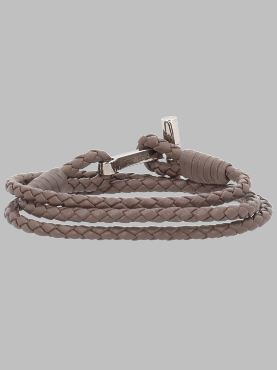 Bracelet Logo Leather Grey Calf Bracelets