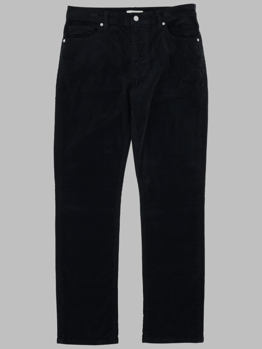 Trousers Modern Straight Corduroy Blue Cotton