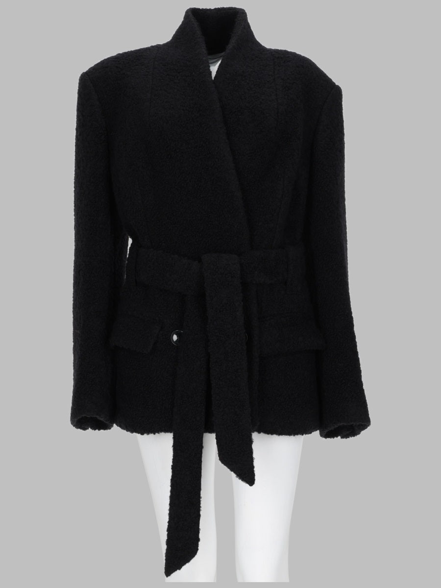 Jacket Syndra Black Wool-Alpaca Trench & Raincoats