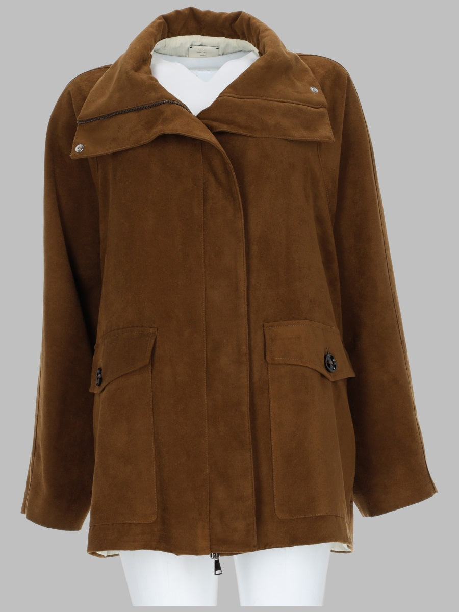 Leather Coat Dainetto Brown Trench & Raincoats