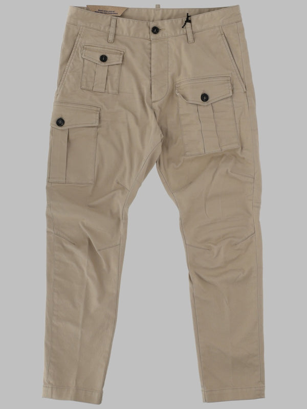 Cargo Trousers Sexy Beige Cotton