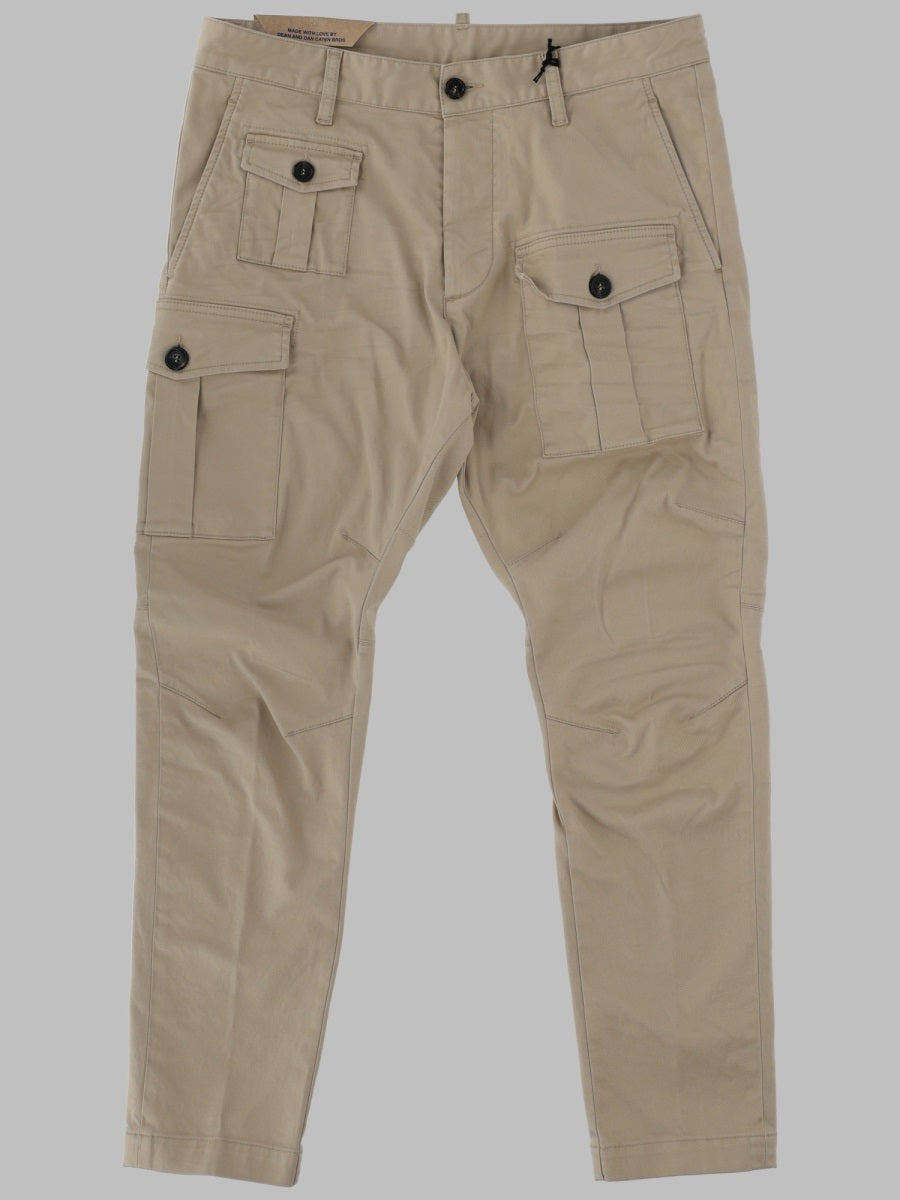 Cargo Trousers Sexy Beige Cotton