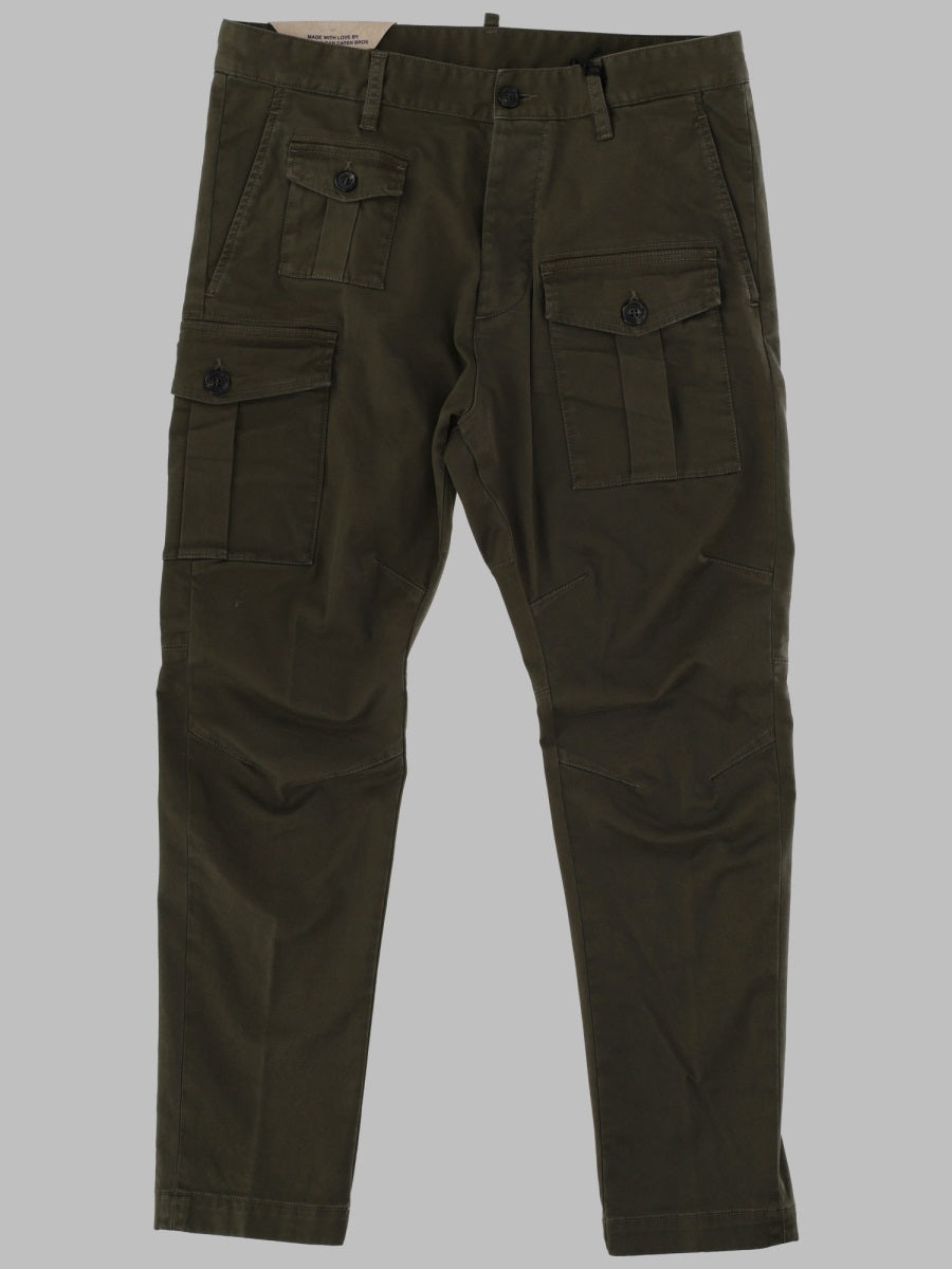 Cargo Trousers Sexy Military Green Cotton