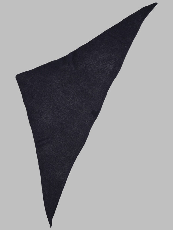 Knit Triangular Wool Scarf Blue Merino