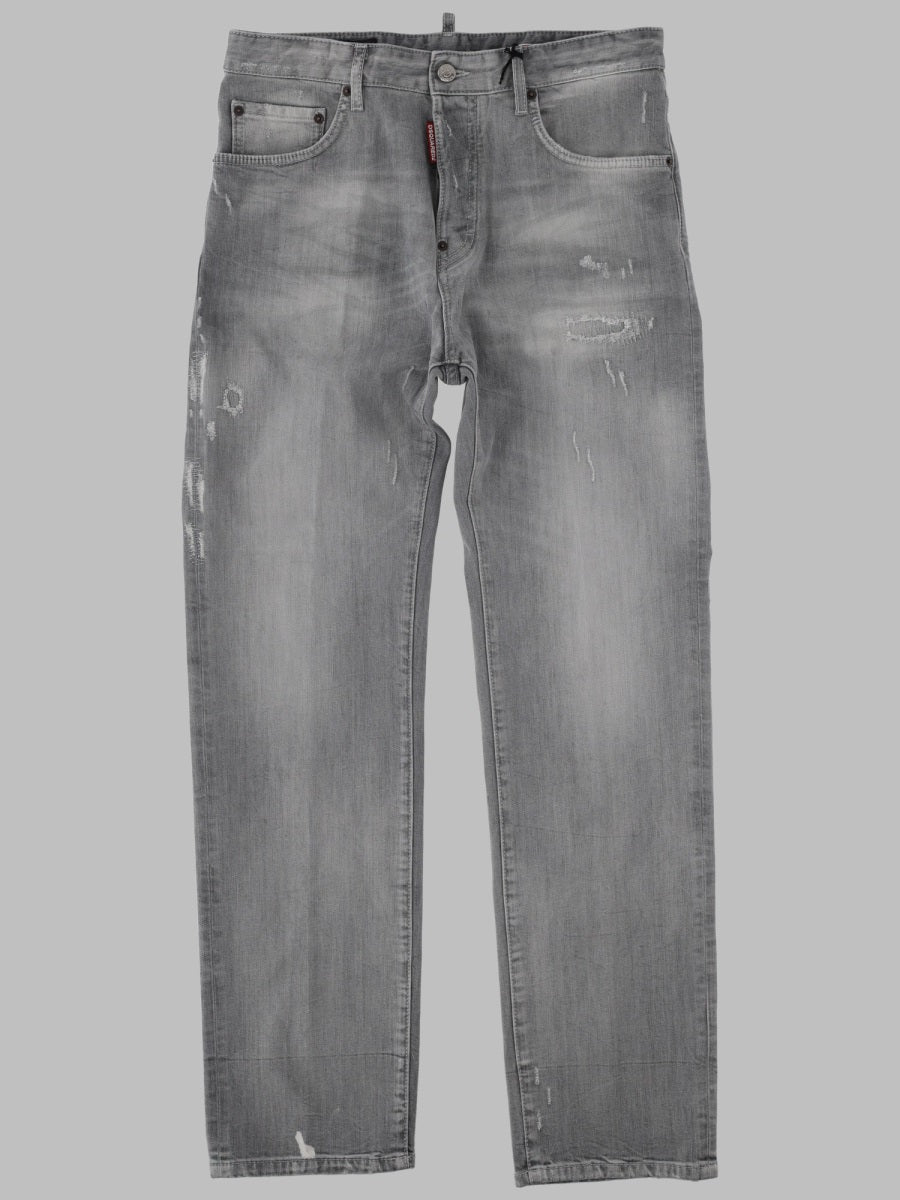 Jeans With Logo Patch Grey Cotton