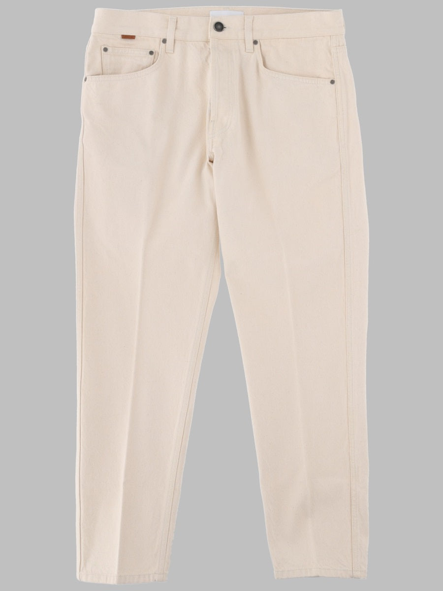 Cotton Denim Trousers Beige